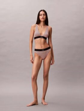 Bikini με ψηλή μέση από ελαστική Microfiber με γραφικό Monogram