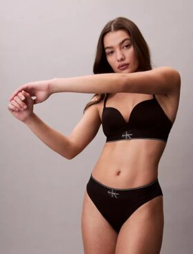 Bikini με ψηλή μέση από ελαστική Microfiber με γραφικό Monogram