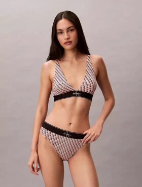 Bikini με ψηλή μέση από ελαστική Microfiber με γραφικό Monogram