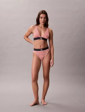 Bikini με ψηλή μέση από ελαστική Microfiber με γραφικό Monogram
