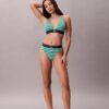Bikini με ψηλή μέση από ελαστική Microfiber με γραφικό Monogram