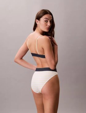 Bikini με ψηλή μέση από ελαστική Microfiber με γραφικό Monogram