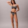 Bikini με ψηλή μέση από ελαστική Microfiber με γραφικό Monogram Bikini με ψηλή μέση από ελαστική Microfiber με γραφικό Monogram