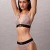 Bikini με ψηλή μέση από ελαστική Microfiber με γραφικό Monogram