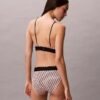 Bikini με ψηλή μέση από ελαστική Microfiber με γραφικό Monogram