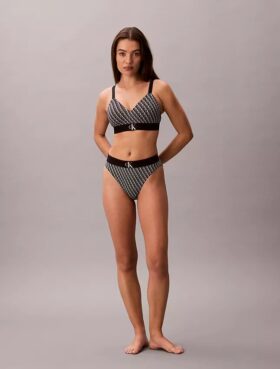Bralette με γραφικό Monogram από Microfiber με ελαφριά επένδυση
