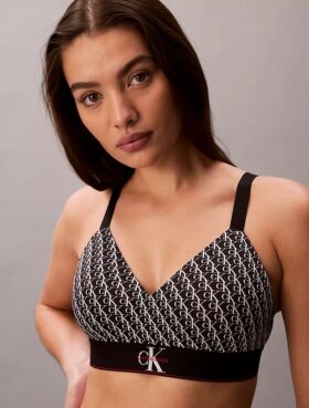 Bralette με γραφικό Monogram από Microfiber με ελαφριά επένδυση