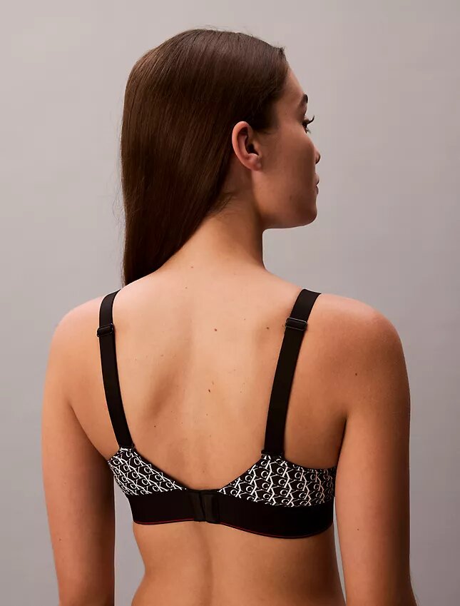 Bralette με γραφικό Monogram από Microfiber με ελαφριά επένδυση Bralette με γραφικό Monogram από Microfiber με ελαφριά επένδυση
