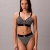 Bralette με γραφικό Monogram από Microfiber με ελαφριά επένδυση Bralette με γραφικό Monogram από Microfiber με ελαφριά επένδυση