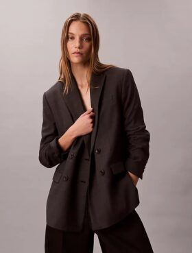 Χαλαρό σακάκι από μείγμα μαλλιού με μοτίβο houndstooth
