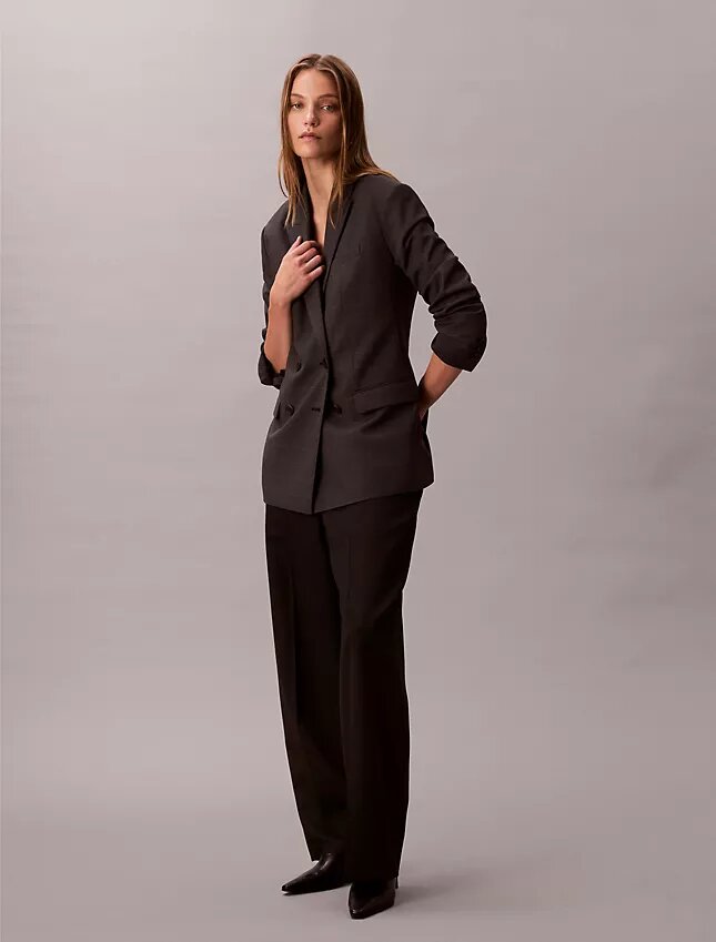 Χαλαρό σακάκι από μείγμα μαλλιού με μοτίβο houndstooth Χαλαρό σακάκι από μείγμα μαλλιού με μοτίβο houndstooth