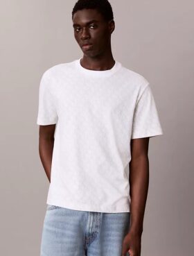 Χαλαρό T-shirt με μοτίβο Monogram σε όλη την επιφάνεια