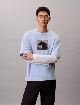 Χαλαρό T-shirt με σχέδιο για το Σεληνιακό Νέο Έτος