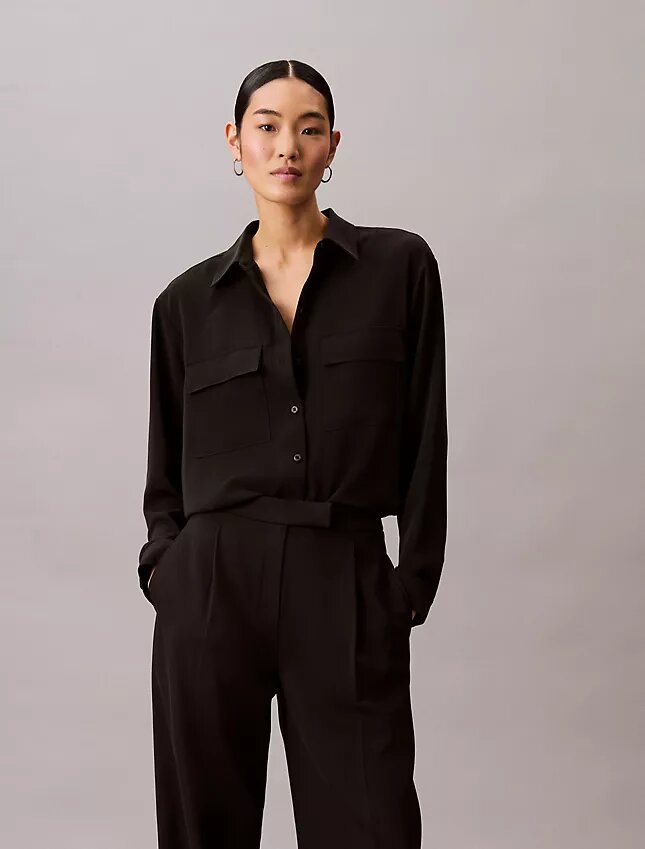 Χαλαρό Utility Shirt με κουμπιά Χαλαρό Utility Shirt με κουμπιά
