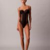 CK Black Μαύρο κορμάκι με λουλουδάτη δαντέλα CK Black Μαύρο κορμάκι με λουλουδάτη δαντέλα