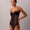 CK Black Μαύρο κορμάκι με λουλουδάτη δαντέλα CK Black Μαύρο κορμάκι με λουλουδάτη δαντέλα