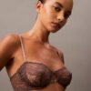 CK Black Μαύρο μπαλκονέ σουτιέν Unlined με λουλουδάτη δαντέλα