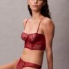 CK Black Μαύρο μπαλκονέ σουτιέν Unlined με λουλουδάτη δαντέλα CK Black Μαύρο μπαλκονέ σουτιέν Unlined με λουλουδάτη δαντέλα