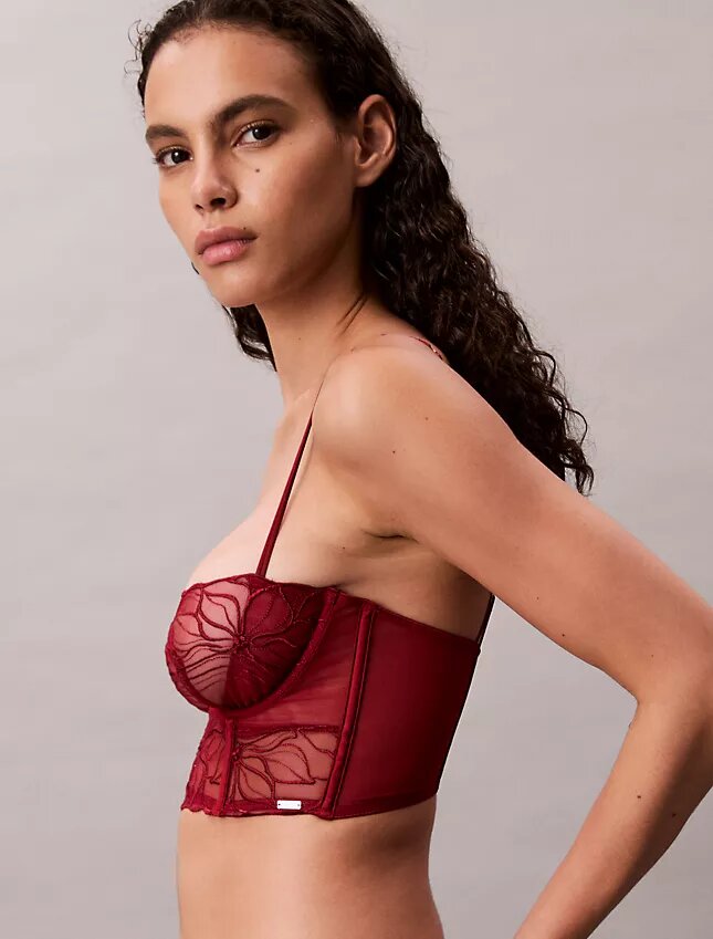 CK Black Μαύρο μπαλκονέ σουτιέν Unlined με λουλουδάτη δαντέλα CK Black Μαύρο μπαλκονέ σουτιέν Unlined με λουλουδάτη δαντέλα