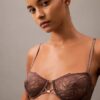 CK Black Μαύρο μπαλκονέ σουτιέν Unlined με λουλουδάτη δαντέλα