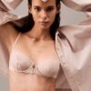 CK Black Μαύρο μπαλκονέ Unlined με λουλουδάτη δαντέλα