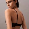 CK Black Μαύρο σουτιέν με βαθύ ντεκολτέ και λουλουδάτο δαντέλα