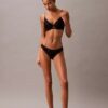 CK Black Push-Up Plunge Bra with Floral Lace CK Black Push-Up Plunge Bra with Floral Lace
