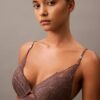 CK Black Push-Up Plunge Bra with Floral Lace CK Black Push-Up Plunge Bra with Floral Lace