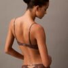 CK Black Push-Up Plunge Bra with Floral Lace CK Black Push-Up Plunge Bra with Floral Lace