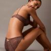 CK Black Push-Up Plunge Bra with Floral Lace CK Black Push-Up Plunge Bra with Floral Lace