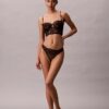 CK Black Thong με λουλουδάτο δαντέλα