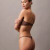 CK Black Thong με λουλουδάτο δαντέλα CK Black Thong με λουλουδάτο δαντέλα