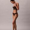 CK Black Thong με λουλουδάτο δαντέλα