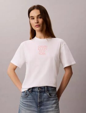 Ck Ny Φανελάκι με φωτογραφικό σχέδιο και φαρδιά γραμμή