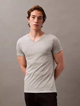 Cotton Classics Σετ 3 τεμαχίων Κλασική εφαρμογή Μπλούζα με V λαιμόκοψη