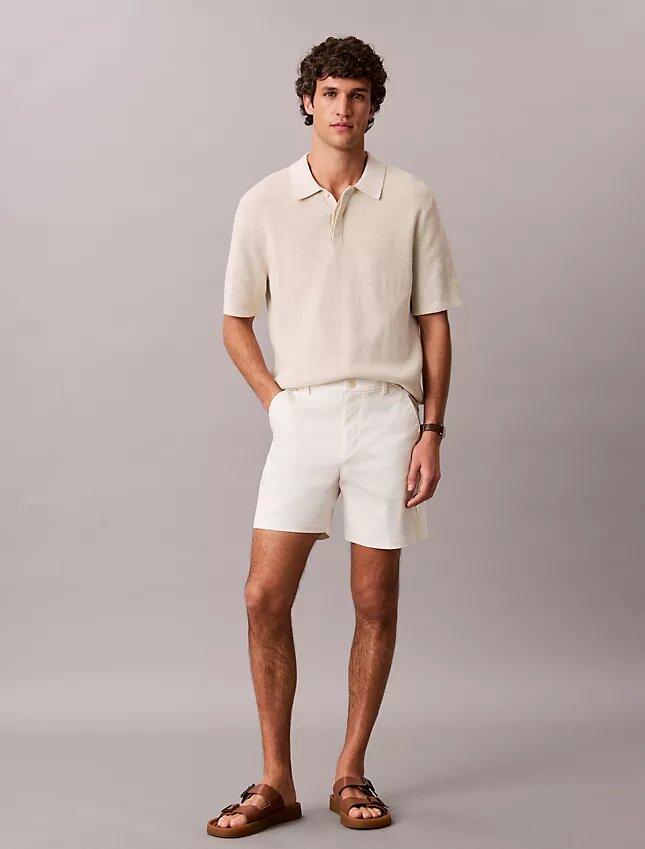 Cotton Stretch ελαστικά σορτς με ίσια γραμμή Cotton Stretch ελαστικά σορτς με ίσια γραμμή