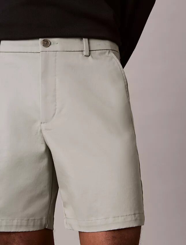Cotton Stretch ελαστικά σορτς με ίσια γραμμή Cotton Stretch ελαστικά σορτς με ίσια γραμμή