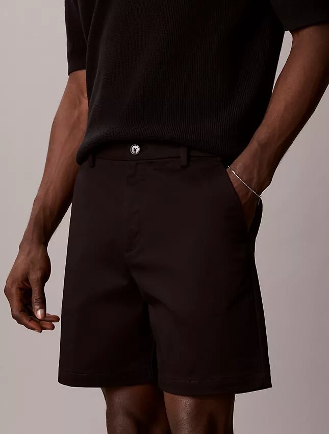 Cotton Stretch ελαστικά σορτς με ίσια γραμμή Cotton Stretch ελαστικά σορτς με ίσια γραμμή
