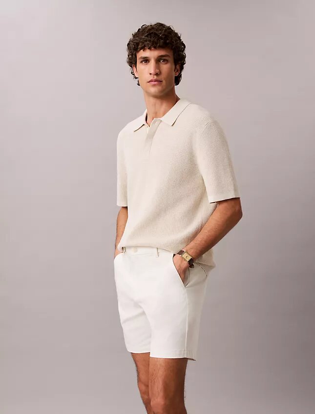 Cotton Stretch ελαστικά σορτς με ίσια γραμμή Cotton Stretch ελαστικά σορτς με ίσια γραμμή