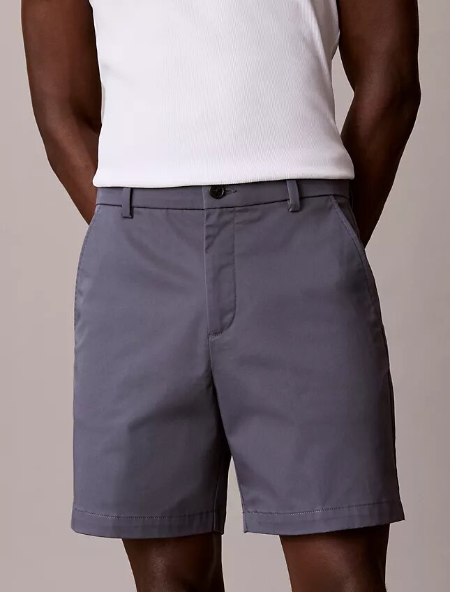 Cotton Stretch ελαστικά σορτς με ίσια γραμμή Cotton Stretch ελαστικά σορτς με ίσια γραμμή