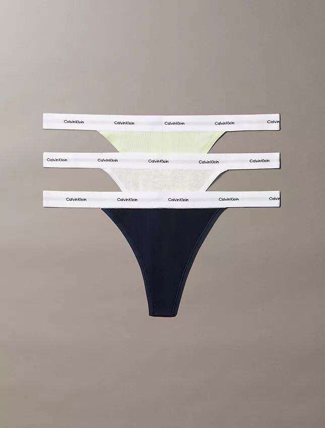 Cotton Stretch Rib 3-Pack Thong Cotton Stretch Rib 3-Pack Thong