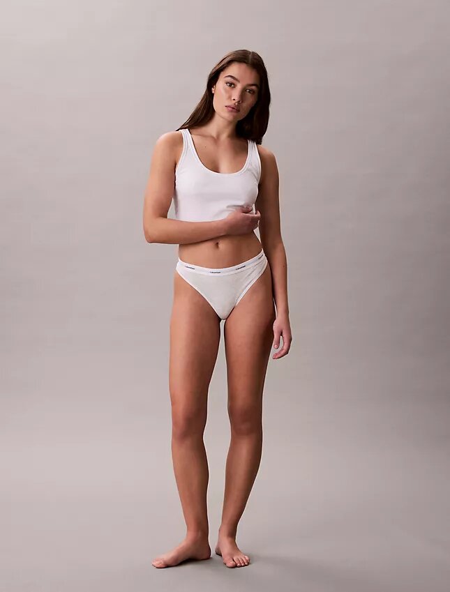 Cotton Stretch Thong με ραβδώσεις Cotton Stretch Thong με ραβδώσεις