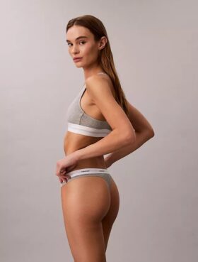 Cotton Stretch Thong με ραβδώσεις