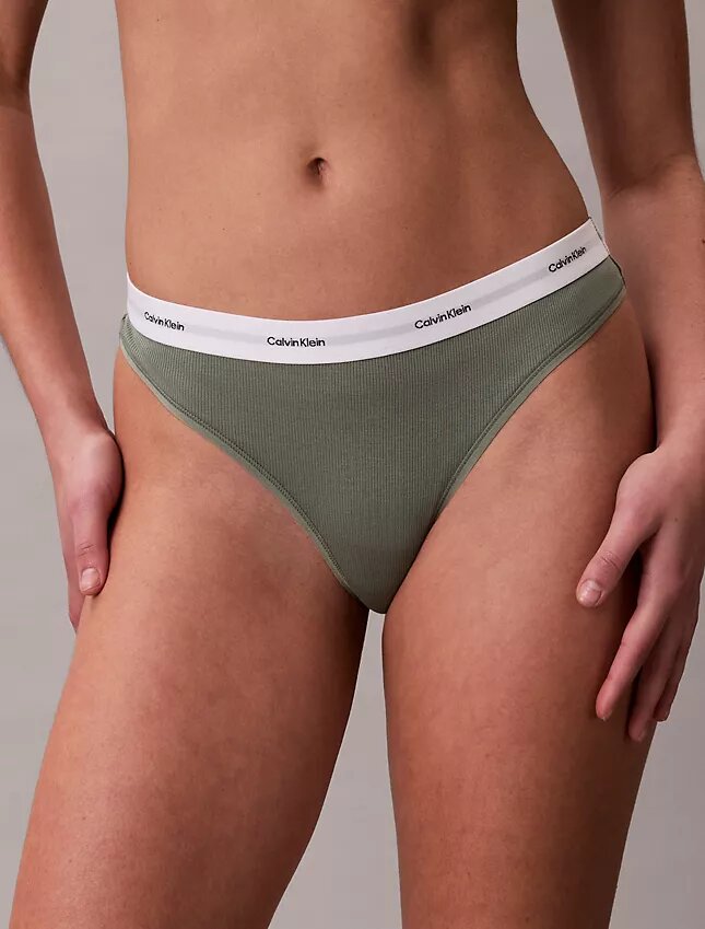 Cotton Stretch Thong με ραβδώσεις Cotton Stretch Thong με ραβδώσεις