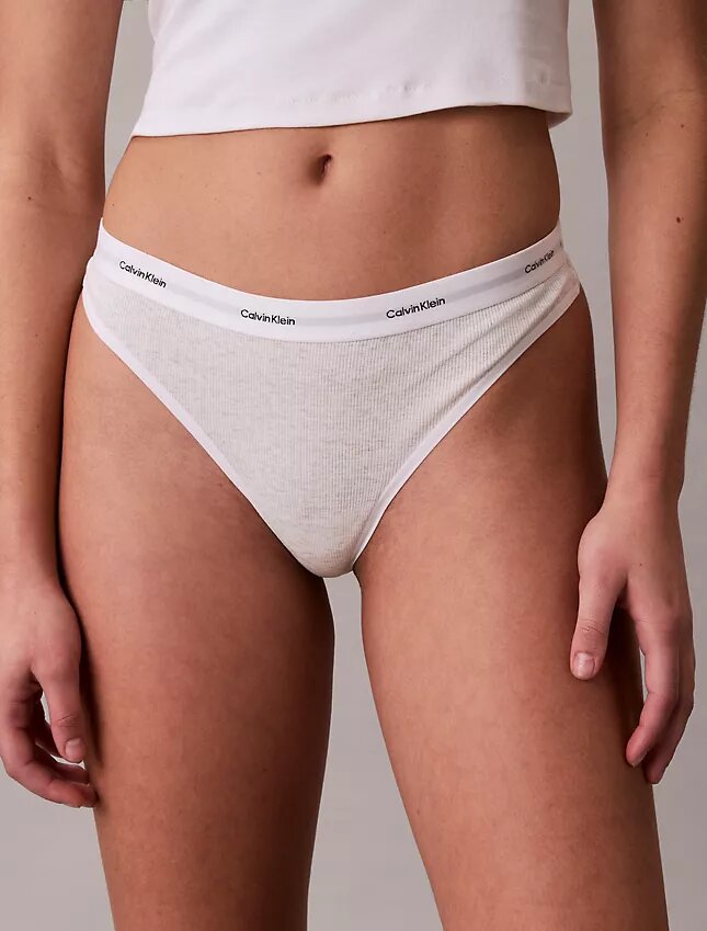 Cotton Stretch Thong με ραβδώσεις Cotton Stretch Thong με ραβδώσεις