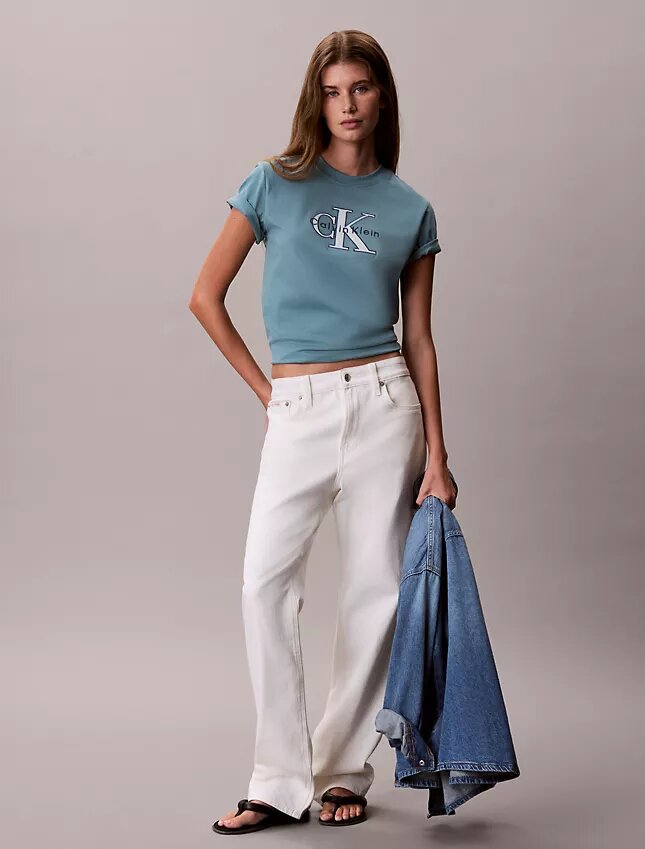 Διχρωμο κλασικό T-shirt Monologo Διχρωμο κλασικό T-shirt Monologo