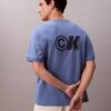 Δροσερό, χαλαρό T-shirt με λογότυπο από πικέ