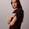 Φαρδύ T-shirt με ανάγλυφο λογότυπο Φαρδύ T-shirt με ανάγλυφο λογότυπο