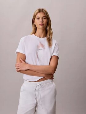 Φαρδύ T-shirt με floral λογότυπο