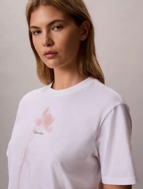Φαρδύ T-shirt με floral λογότυπο